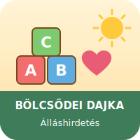 Álláspályázat – Bölcsődei dajka